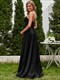 shiny sequin swing collar whoelsale evening dress with high split