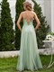 shimmer cross-back strapse tulle bridesmaid dress with sleeveless