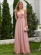 shimmer cross-back strapse tulle bridesmaid dress with sleeveless