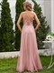shimmer cross-back strapse tulle bridesmaid dress with sleeveless