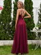 shimmer cross-back strapse tulle bridesmaid dress with sleeveless