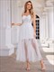 exquisite sweetheart tulle evening dress with spaghetti straps