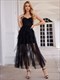 exquisite sweetheart tulle evening dress with spaghetti straps