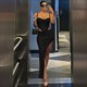 Elegant Women's Fishbone Strap Split Bodycon Long Dress Set