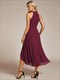 elegant halter neckline asymmetric midi lining length  fold stream empire waist chiffon dresses