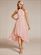 elegant halter neckline asymmetric midi lining length  fold stream empire waist chiffon dresses