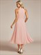 elegant halter neckline asymmetric midi lining length  fold stream empire waist chiffon dresses