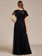 elegant v neck ruffles sleeve a-line empire waist tulle dresses with paillette