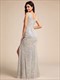 exquisite u neck paillette bodycon sequin dresses with side split fishtail floor length evening dress