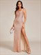 exquisite u neck paillette bodycon sequin dresses with side split fishtail floor length evening dress