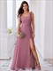 elegant bowknot binding square neckline chiffon dresses a-line side split bridesmaids dress