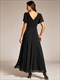 elegant asymmetrical a-line skirt nine-length chiffon dresses with ruffles sleeves
