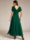 elegant asymmetrical a-line skirt nine-length chiffon dresses with ruffles sleeves