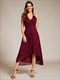elegant halter neckline bowknot sleeveless chiffon dresses with asymmetrical hem