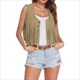 Vintage Faux Suede Open Front Fringe Vest Jacket