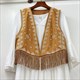 Faux Suede Fringe Vest - 70S Hippie Sleeveless Jacket