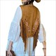 Faux Suede Fringe Vest - 70S Hippie Sleeveless Jacket