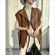 Women's Leather Sleeveless Jacket With Belt - Black Suit Collar Waistcoat