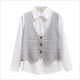 2024 korean fashion v neck loose sleeveless sweater vest women knitted hollow out single breasted short cardigan female knitwear