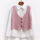 2024 korean fashion v neck loose sleeveless sweater vest women knitted hollow out single breasted short cardigan female knitwear