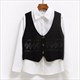 2024 korean fashion v neck loose sleeveless sweater vest women knitted hollow out single breasted short cardigan female knitwear