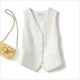 2024 summer v-neck vest women thin loose waistcoat single breasted sleeveless blazer female slim short vest femme slim buttons