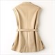 Soft Leather Lace Up Waistcoat Sheepskin Sleeveless Vest With Pocket