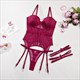 2pcs/sets lingerie women sissy nightwear push up corset tops garters thongs exotic mesh see through shapeweary costume suits