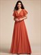 elegant embroidery glitter see-through lotus leaf sleeves chiffon dresses with hollow back