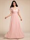 elegant embroidery glitter see-through lotus leaf sleeves chiffon dresses with hollow back