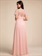 elegant embroidery glitter see-through lotus leaf sleeves chiffon dresses with hollow back