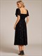 exquisite square neckline tea length wedding guest dresses with jacquard decoration