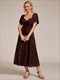 exquisite square neckline tea length wedding guest dresses with jacquard decoration
