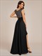 elegante Pailletten-Kontrast-Satin-Kleider mit Rundhalsausschnitt, asymmetrischem Saum und Raglanärmeln