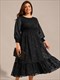 exquisite plus size round neck lotus leaf hem wedding guest dresses with embroidery applique decoration