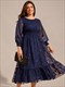 exquisite plus size round neck lotus leaf hem wedding guest dresses with embroidery applique decoration