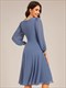 elegant midi length long lantern sleeves chiffon wedding guest dresses