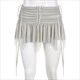 bandage mini skirts mesh women fashion harajuku high waist dress 2024 autumn casual streetwear female luxury solid skirts