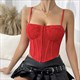 Spitze Spaghetti Träger Korsett Camisole Bustier Top