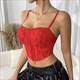 Spitze Spaghetti Träger Korsett Camisole Bustier Top