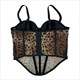 leopard print mesh camisole bra tops women's shapewear boned bustier outerwear corset top summer fashion lingerie party clubwear