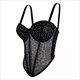 leopard print mesh camisole bra tops women's shapewear boned bustier outerwear corset top summer fashion lingerie party clubwear