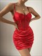 lace close-fitting corset dresses club transparent wrapped hip dress women slim elastic bodycon party streetwear outfits