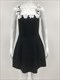 straps appliques flower a-line mini bandage dress women pink sleeveless square neck floral slim drresses elegant celebrity
