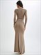Diagonal Collar Long Sleeve Maxi Dress Solid High Waist Ruched Bodycon