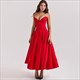 Elegant Strapless Corset Midi Dress For Wedding Events & Christmas Parties