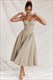 solid pleated hem sling dress women fashion midi sleeveless backless dresses female 2024 summer party evening a-line robes