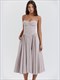 solid pleated hem sling dress women fashion midi sleeveless backless dresses female 2024 summer party evening a-line robes