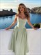 solid pleated hem sling dress women fashion midi sleeveless backless dresses female 2024 summer party evening a-line robes