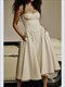 solid pleated hem sling dress women fashion midi sleeveless backless dresses female 2024 summer party evening a-line robes